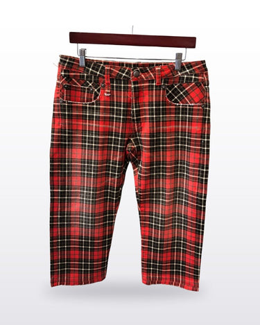 R13 Red Plaid Straight Leg Jeans sz 30