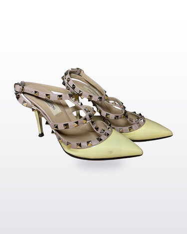 Valentino Rockstud Caged Patent Leather Pumps sz 35½