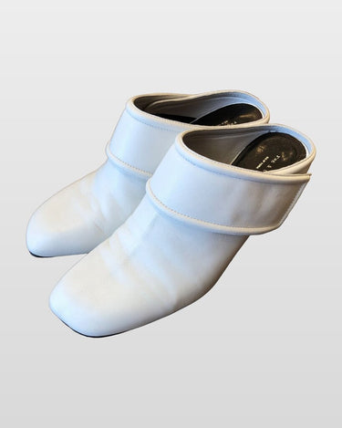 rag & bone White Leather Heeled Mules sz 38½