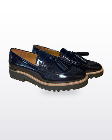 Franco Sarto Patent Lug Sole Tassel Loafers sz 7.5M