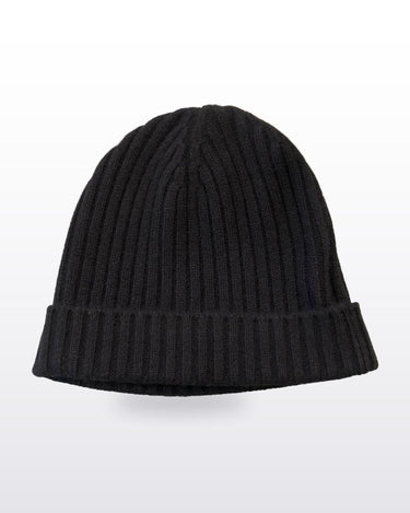 Jenni Kayne Black 100% Cashmere Ribbed Beanie