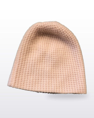 White + Warren Light Pink Cashmere Thermal Waffle Knit Beanie sz OS