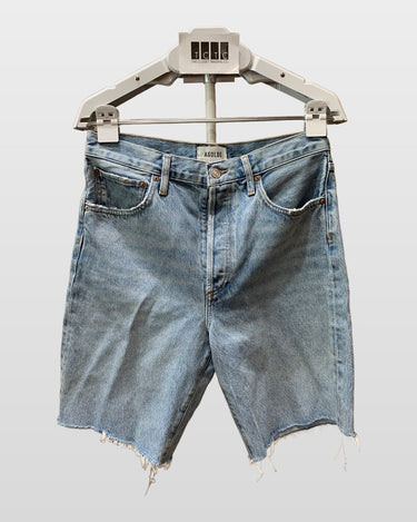 AGOLDE Light Wash Raw Hem Denim Bermuda Shorts sz 26