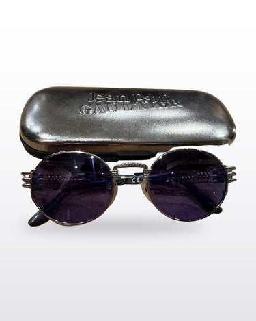 Jean Paul Gaultier Vintage Spring Temple Round Sunglasses