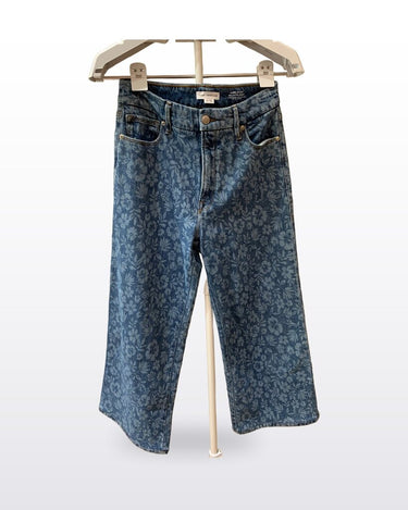 Good American Good Waist Palazzo Crop Floral Jeans sz 4/27