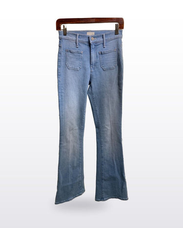 Mother The Patch Pocket Weekender Flare Jeans in Sauced By Six sz 25