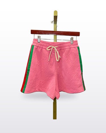 Gucci Pink GG Jacquard Web Stripe Shorts sz XS