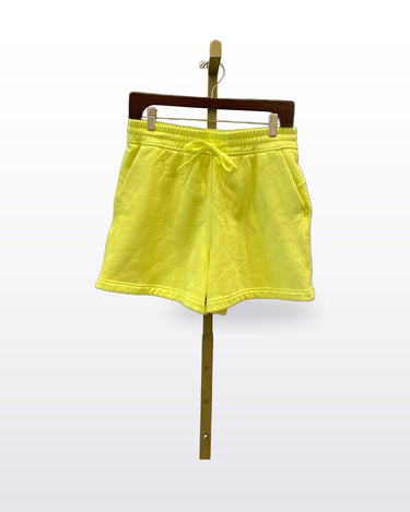 Lululemon Neon Yellow Drawstring Fleece Shorts sz 6