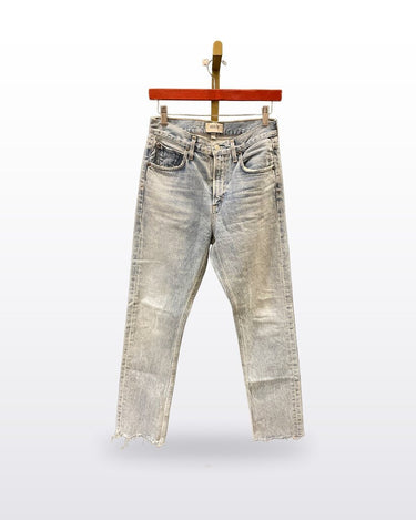 AGOLDE Light Wash Straight Leg Raw Hem Jeans sz 26