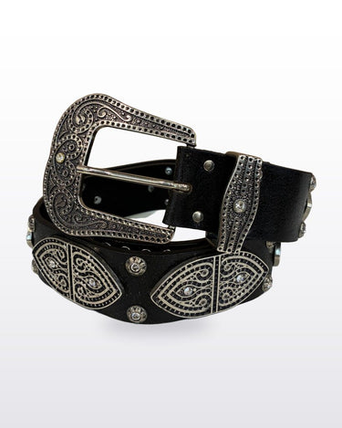 Nanni Embellished Studded Leather Western Belt