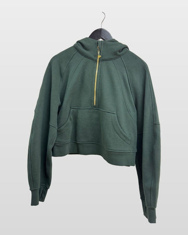 Lululemon Dark Green Scuba Oversized Half-Zip Hoodie sz XS/S