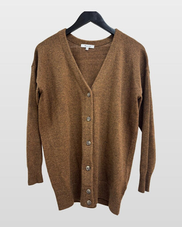 Madewell Brown Merino Wool Blend Button-Front Cardigan Sweater sz XS