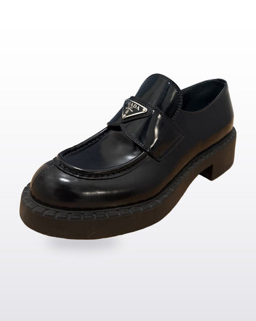 Prada Black Leather Loafer sz 38