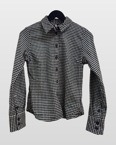 The Kooples Wooly Houndstooth Long Sleeve Button-Up Shirt sz 1