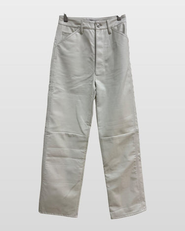 Simonett Kika White Faux-Leather Wide-Leg Pants sz XS