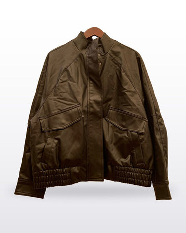 Sanctuary Black Faux Leather Bomber Jacket sz S