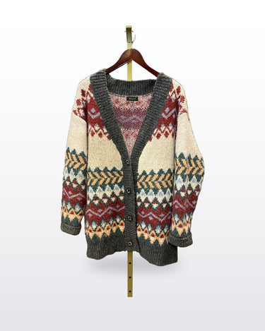 Beulah Style Patterned Knit Cardigan sz One Size