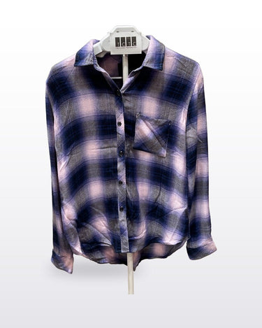 Rails Purple Plaid Long Sleeve Button-Down Shirt sz S