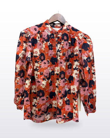 Birds of Paradis by Trovata Floral Long Sleeve Blouse sz EXTRA SMALL