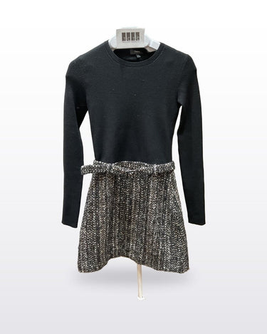 Theory Long Sleeve Tweed Skirt Knit Mini Dress sz P