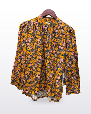 Birds of Paradis by Trovata Floral Long Sleeve Blouse sz Small