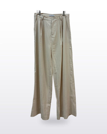 Nonchalant Label Cream Pleated Wide Leg Pants Size L sz L