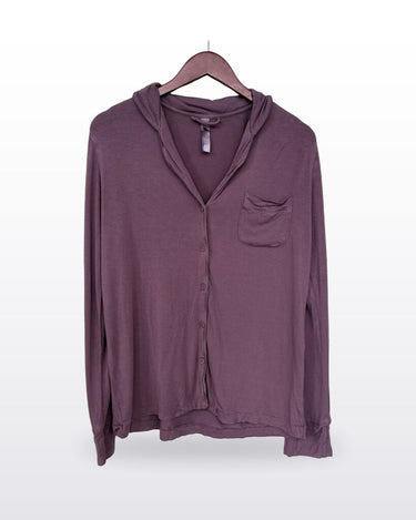 SKIMS Mauve Button-Front Long Sleeve Top sz XS