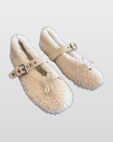 Miu Miu Shearling Ballerina Flats sz 40