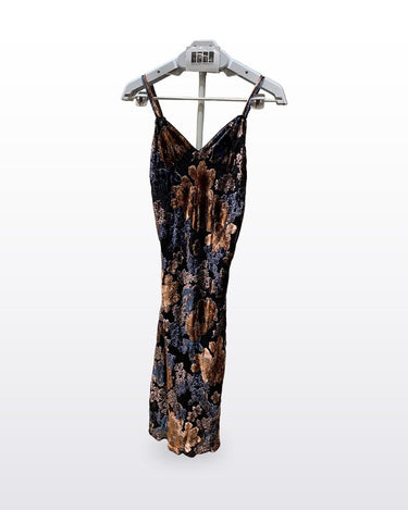 Hale Bob Floral Burnout Velvet Midi Slip Dress sz S