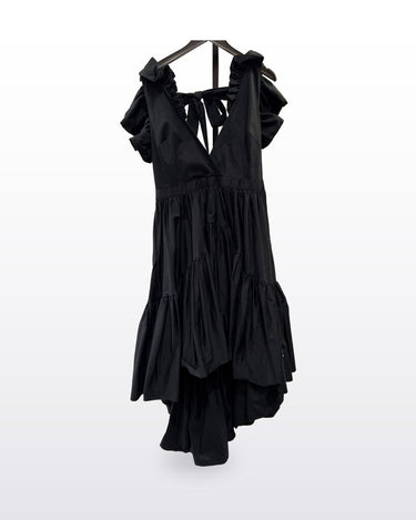 Making the Cut Black Tiered High-Low Ruffle Dress sz L