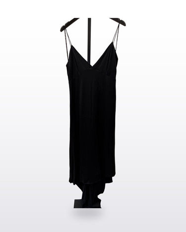 Alice + Olivia Black Spaghetti Strap Low-Back Slip Maxi Dress sz 12