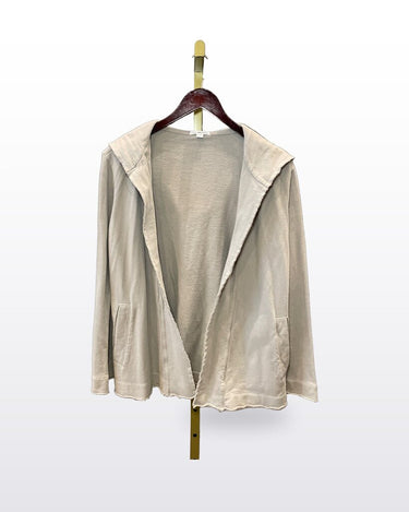 James Perse Standard Grey Open Front Hooded Cardigan sz 0