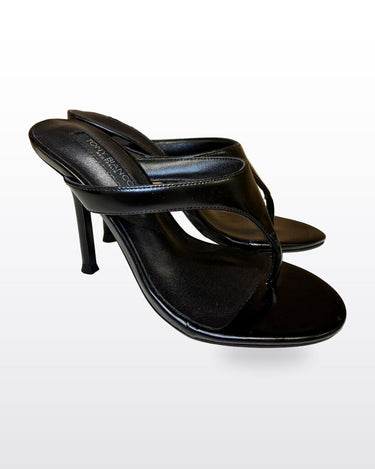 Tony Bianco Black Heeled Thong Sandals sz 5