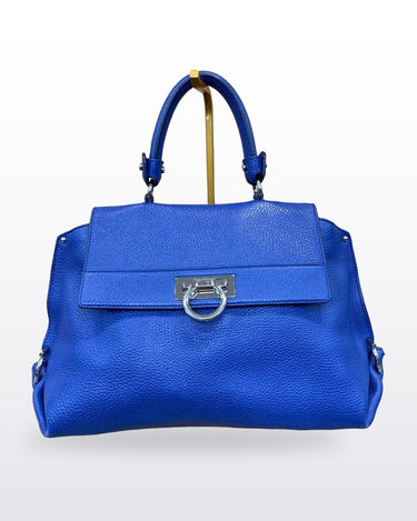 Salvatore Ferragamo Sofia Pebbled Leather Satchel