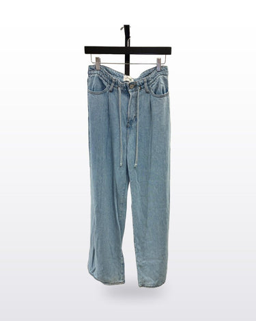 FRAME Light Wash Drawstring Waist Straight Leg Jeans sz 25