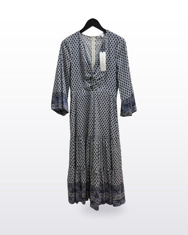 Veronica Beard Printed Tiered Midi Dress sz 6