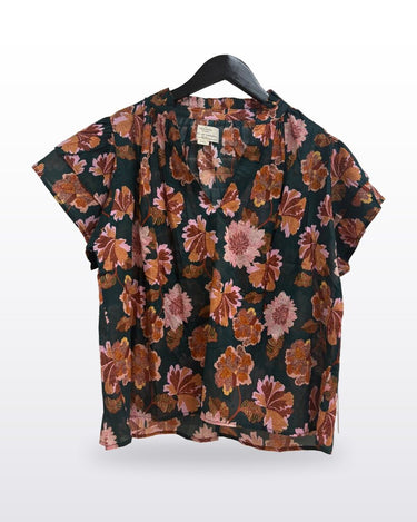 Trovata Birds of Paradis Floral Flutter Sleeve Blouse sz SMALL
