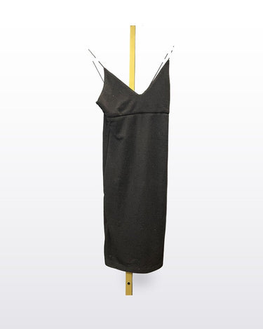 Alice + Olivia Black Textured Spaghetti Strap Mini Dress sz 2
