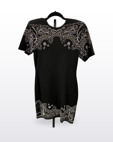 Philipp Plein Embellished Paisley Short Sleeve Dress sz M