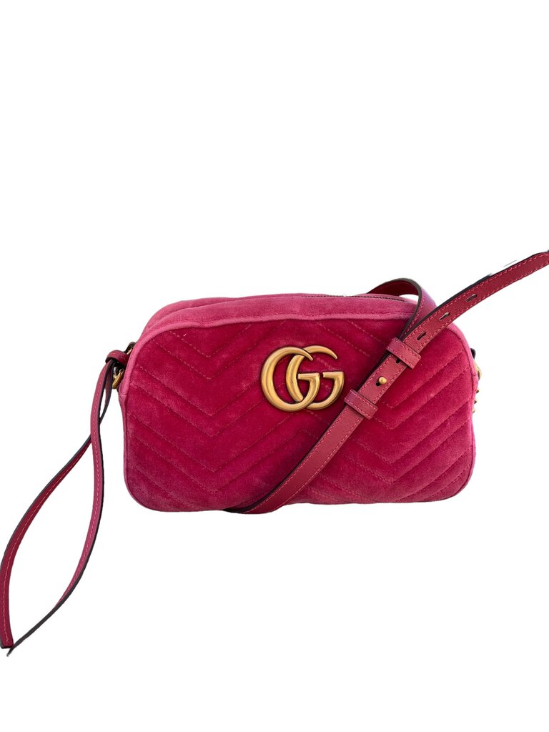 Gucci Pink Velvet Lou Camera Bag