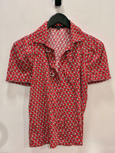 Gucci Vintage Button Down Printed Polo Size 40