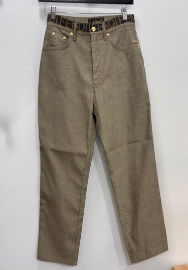 Fendi Straight Leg Jeans with Monogram Waist Size 28