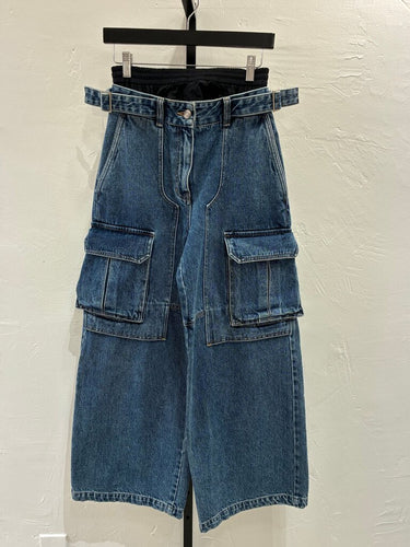 Juun-J Denim Cargo Pant w Nylon Waist sz 0