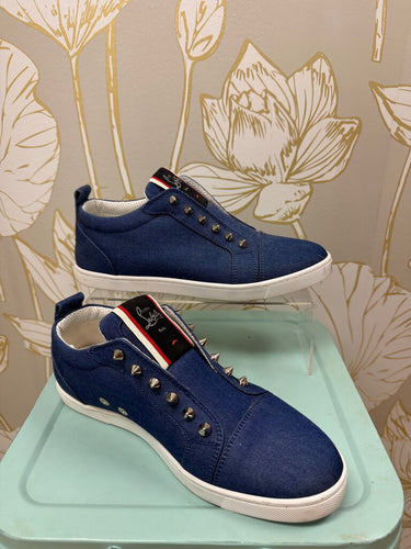 Christian Louboutin Denim Sneakers with Studs, 39, FAV Fique denim, Size 39