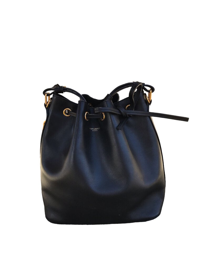 Saint Laurent Emmanuelle Leather Drawstring Bag
