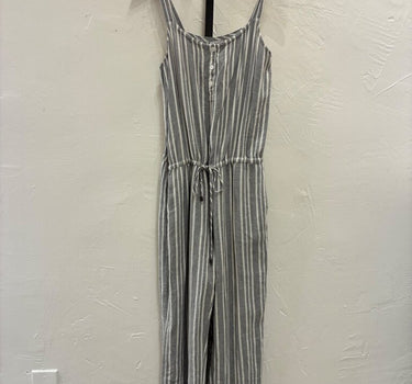 Rails Grey & White Striped Jumpsuit sz S