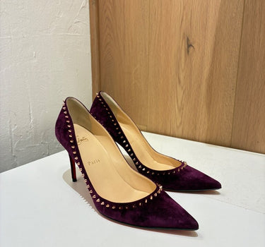Christian Louboutin Suede Spiked Anjalina Pumps sz 39