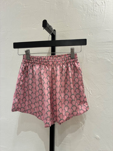 Peixoto Pink Shell Print Elastic Waist Shorts sz S