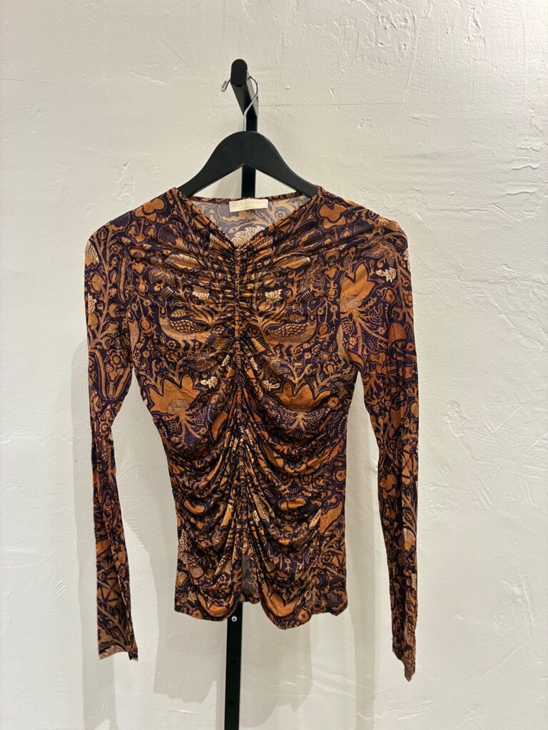 Ulla Johnson Ruched Long Sleeve Top sz S