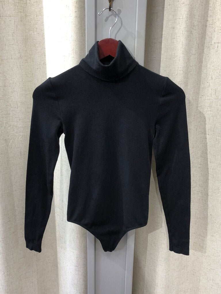 Wolford Black Long-Sleeve Turtleneck Bodysuit sz S